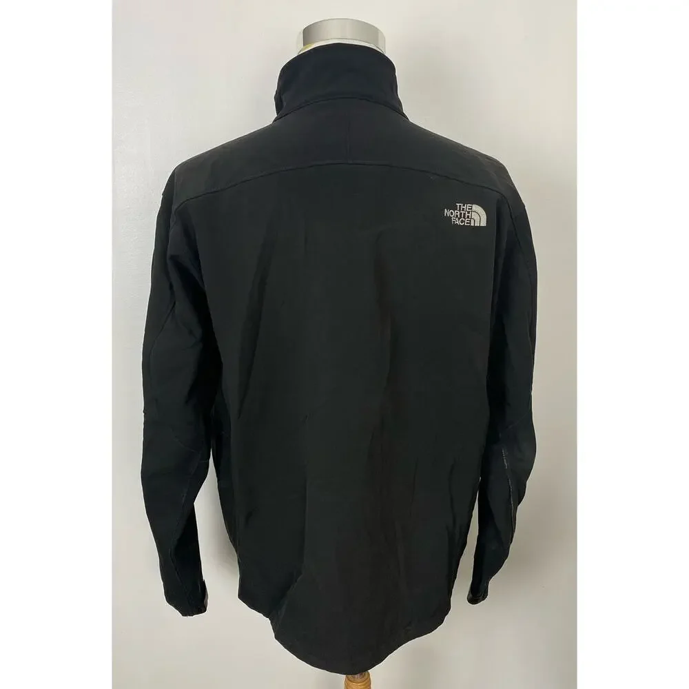 Men The North Face black softshell zip-up performance jacket coat, XL